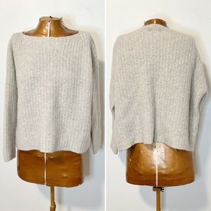 Vince Cashmere Blend Cropped Chunky Knit Slouchy Sweater